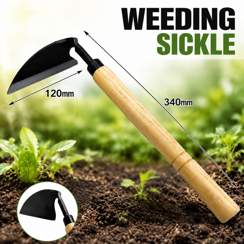 Garden Hand Trowel - Falce per Diserbo con Manico in